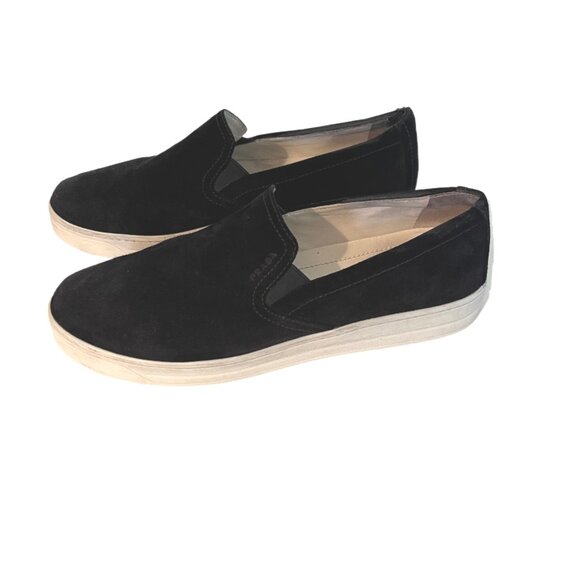 Prada Sport Black Suede Slip on Loafers Size 40 (US Size 9) - Picture 3 of 11
